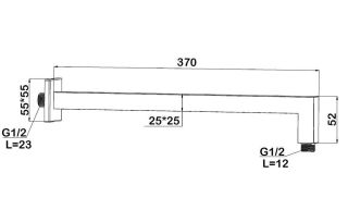 Кронштейн для верхнего душа Swedbe Platta 5509 37см хром